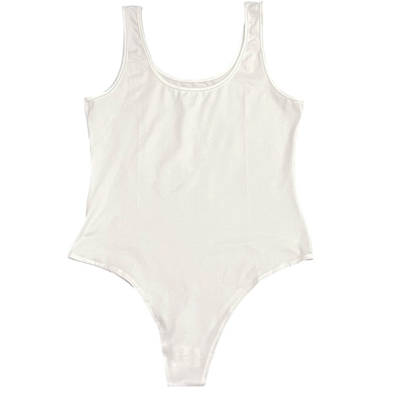Amazon Tops - New Body Suit White Scoop Neckline and Wide Straps Size: Large
